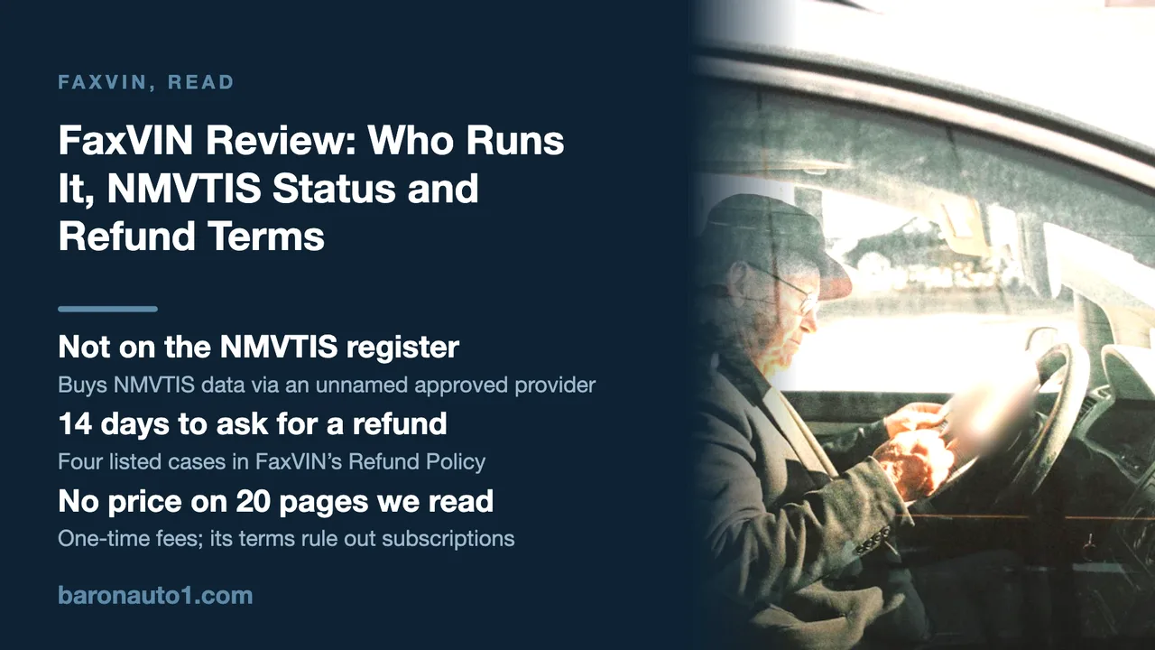Brand panel beside an older man reading a document in a car’s driver’s seat
