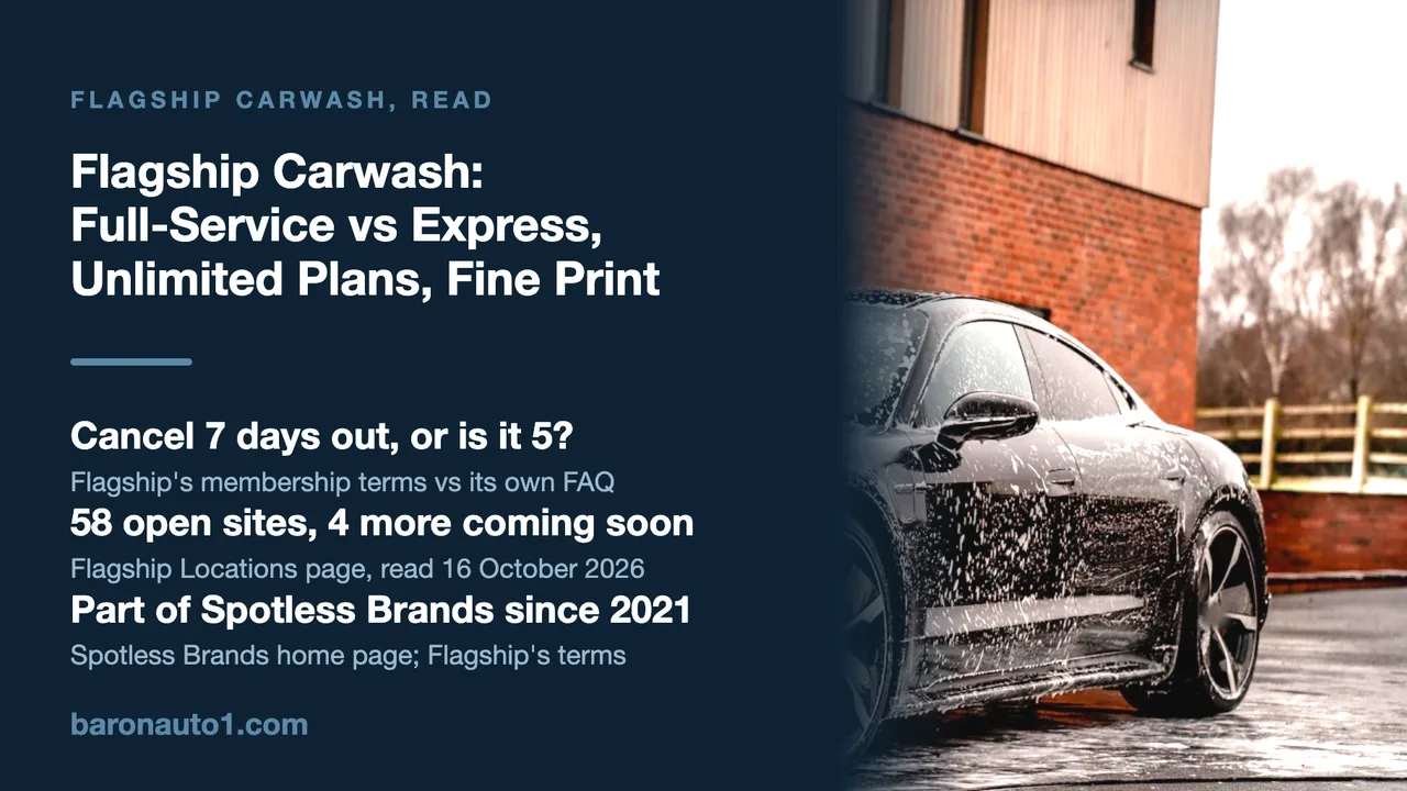 Brand panel beside a fastback being washed by hand