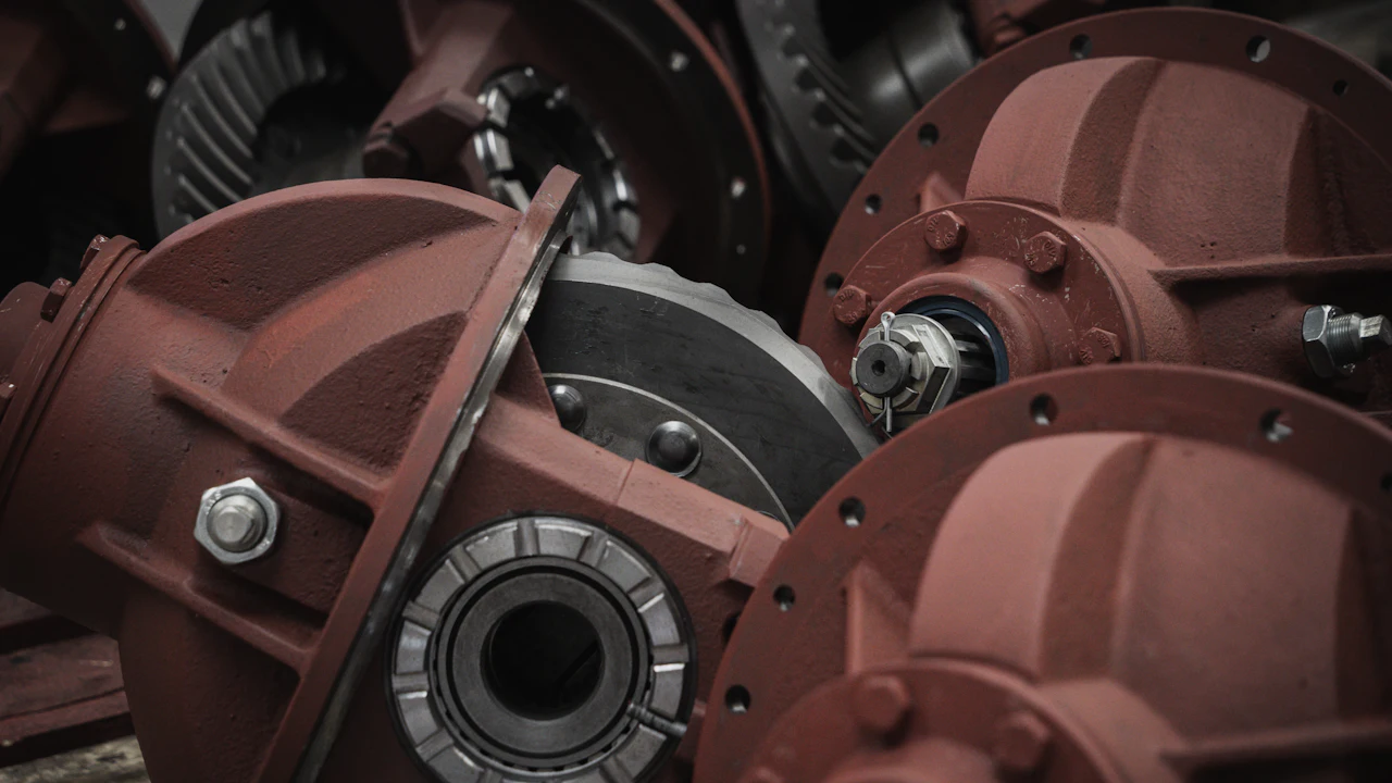 Rear differential carrier assemblies, showing the ring gear and pinion bearings