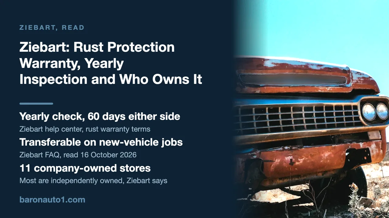Brand panel beside the rusted front of an old pickup in the desert